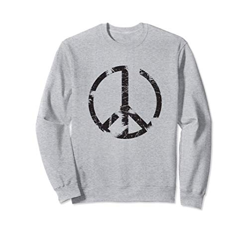 Retro Peace Sign Distressed Hippie Boho Design Freedom Felpa