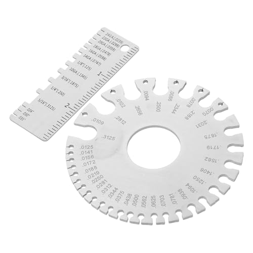 CHILDWEET 2 piezas calibrador de espesor de alambre preciso de acero inoxidable de doble cara herramienta de medición de grosor para soldadura de precisión miniatura 1