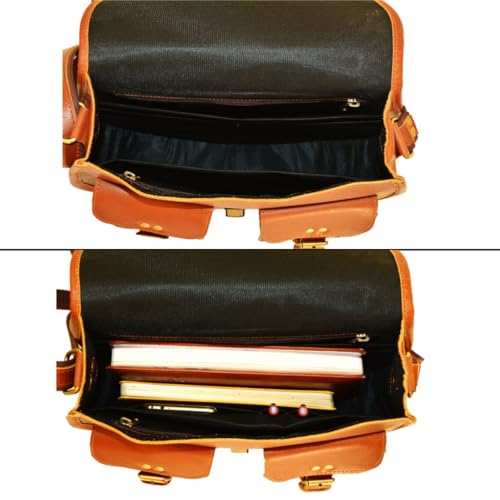 13 inch Leather Crossbody bags for women Vintage Style Genuine Hobo Handmade Brown Travel Ladies Shoulder Purse 5