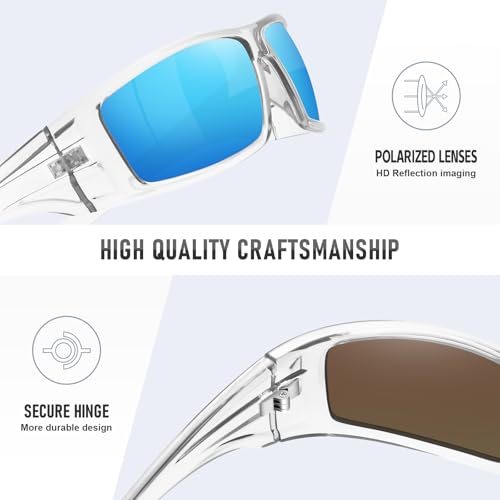 Image of Polarized Sports Sunglasses for Men Women,Driving Fishing | UV400 Protection Anti-Glare Lens, Wrap Around Sunglasses for Cycling,Hiking,Golf & Outdoor Sports Unbreakable Frame