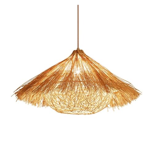 Suspension rotin au tressage aérien luminaire bohème pour salle à manger