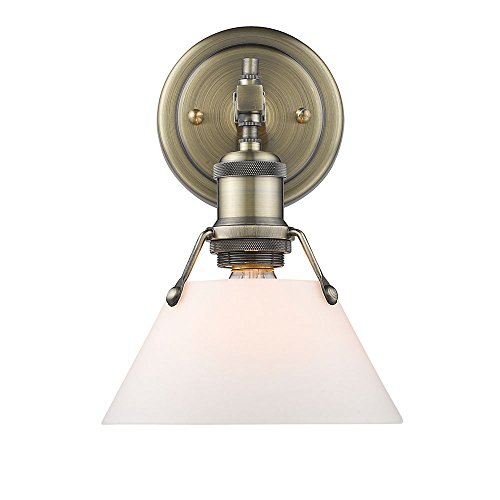 Golden Lighting 3306-BA1 AB-OP Orwell Bath Vanity, Aged Brass with Opal Glass Shade