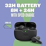 JBL Vibe Beam - True Wireless JBL Deep Bass Sound Earbuds, Bluetooth 5.2, Water & Dust Resistant, Hands-free call with VoiceAware, Up to 32 hours of battery life (Black) - Image 4