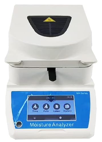 CNYST 50g 0.001g Halogen Moisture Analyzer Halogen Heating Moisture Meter for Tobacco Papermaking Food Beverage Grain Chemical Raw Materials Etc with Capacity 50g 0.001g 5inch Touch Screen