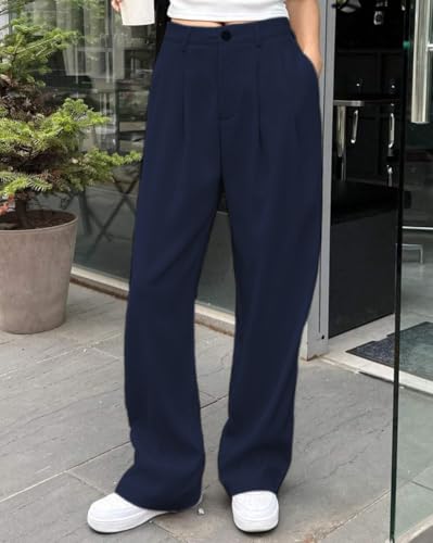 Image of KOTTY Womens Solid Stylish Maritime Blue Pant