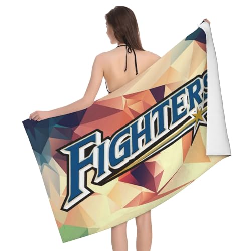 北海道日本ハムファイターズ ビーチタオル 大判 バスタオル グッズ 旅行用 通気性 吸水 速乾グッズ 家庭用 お風呂 プール ジム おしゃれ 130x80cm