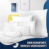 LILENO HOME Federkissen 80x80 cm [1er Set] - Kissen 80 x 80 cm aus Federn als Kopfkissen, Schlafkissen u. Bettkissen perfekt für Allergiker und Kinder - Federkernkissen mit je 1200 g Federfüllung