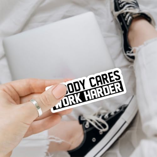 Image of 3 Pcs Nobody Cares Work Harder Sticker, Workout Gym Motivational Adulting is Hard Stickers, Sarcastic Work Stickers - Vinyl Stickers for Water Bottles Laptop Phone Car Window Helmet (Normal, 2 inch)