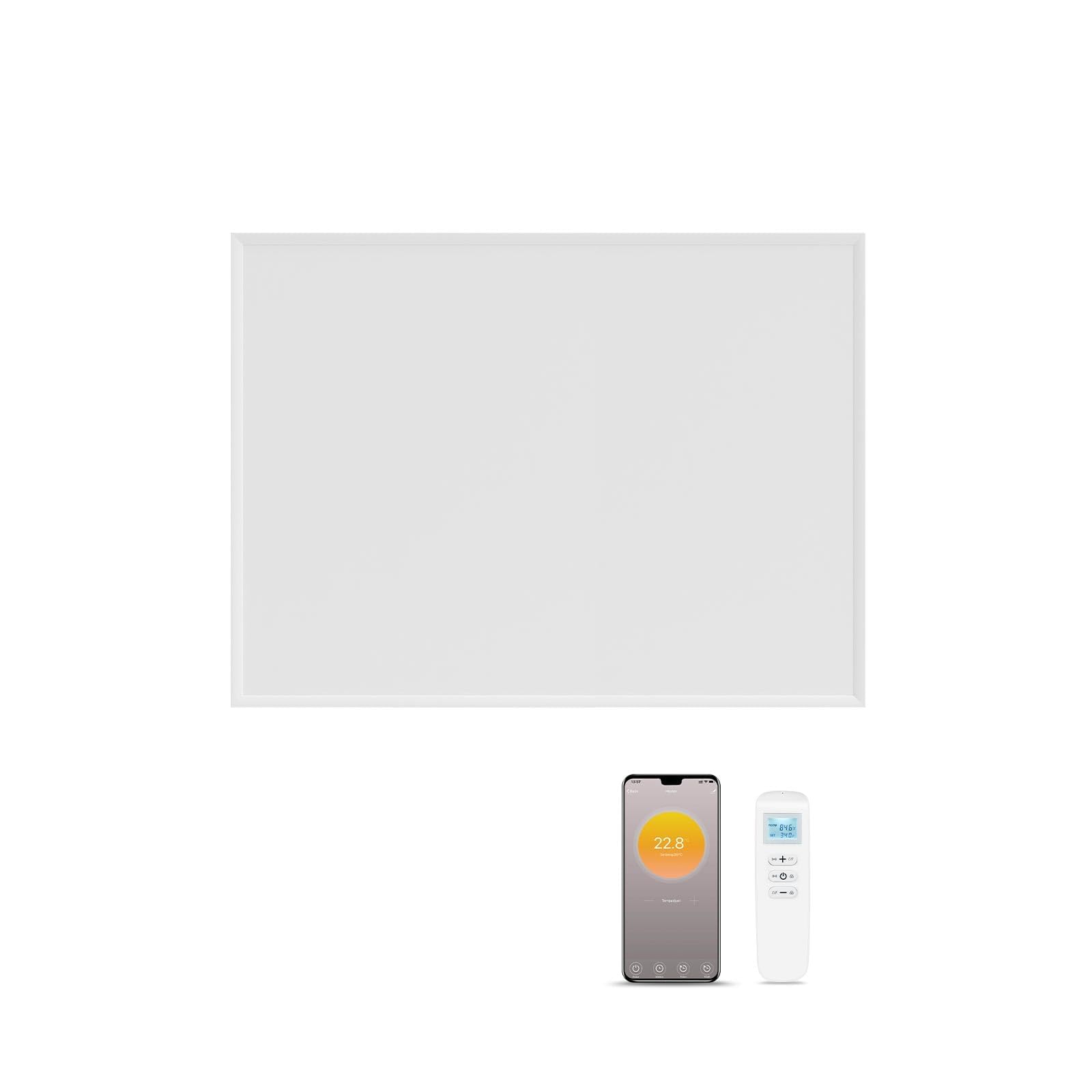 580W Far Infrared Panel Heater with Built-in Thermostat Infrared Heating Panel with WiFi APP Remote Control & Temperature Sensor Energy Saving Eco-friendly Wall Heater