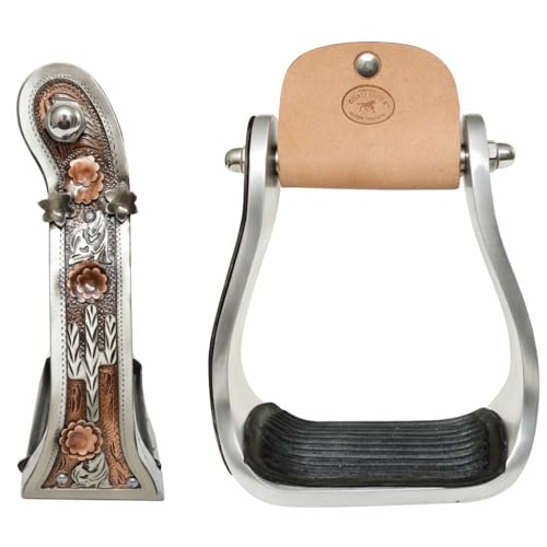 Étriers en aluminium Western CHALLENGER Cheval 51263 cactus pour selle de Barrel 12,7 cm