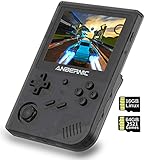 RG351V Handheld Game Console , Open Source System Built-in WiFi Online Sparring 64G TF Card 2500 Classic Games , 3.5inch IPS Screen Retro Game Console (Black)