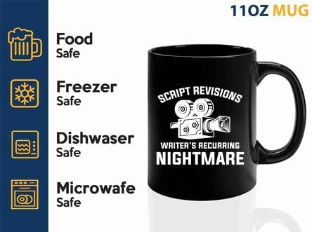 Film Maker Coffee Mug 11oz Black -Script revisions - Movie Director Film Lovers Student Cameramen Chairman Screenwriter Videographer Actor Men Hubby, BHUGSLEADER8526 image 4
