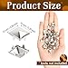 SBYURE 200 Pcs 10mm Silver Studs for Clothing Four-jaw Square Punk Spikes Pyramid Studs Rivets for Shoes, Jackets, Backpacks Leather Crafting