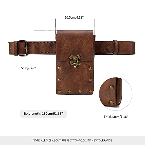 Sacoche de hanche steampunk haut de gamme en similicuir robuste et détails métalliques - 5