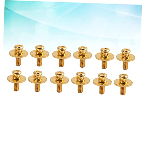 10 piezas de tornillos dorados para montaje de orejas de batería con arandelas, repuestos duraderos y ligeros para abrazaderas de batería miniatura 3