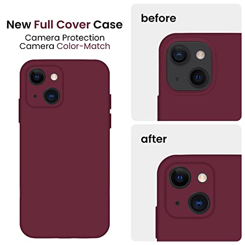 Image of FireNova Designed for iPhone 13 Case, Silicone Upgraded [Camera Protection] Phone Case, Soft Anti-Scratch Microfiber Lining Inside, 6.1 inch, Plum