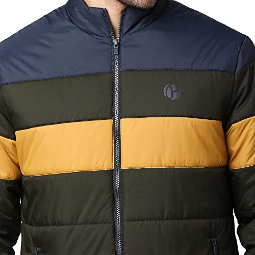 Image of Pepe Jeans Polyester Men's Colorblock Quilted Standard Length Jacket