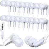 Kanayu 25 Pack Wired Earbuds Bulk for Classroom Ear Headphones Wired Basic Student Earbuds No Microphone with 3.5MM Jack for Class Laptop School Library, Individually Bagged (White)