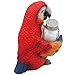 Tropical Parrot Glass Salt and Pepper Shaker Set with Holder Figurine for Beach Bar or Restaurant & Nautical Kitchen Table Decor or Decorative Macaw and Bird Sculpture Spice Rack Gifts
