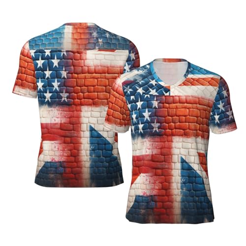 Stylish Athletic Sports Jersey American-British-Flag Men's Rugby Jersey Xx-Large