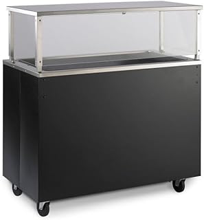 60-inch 2-Series Affordable Portable™ Cold Food Station with solid base in brushed aluminum