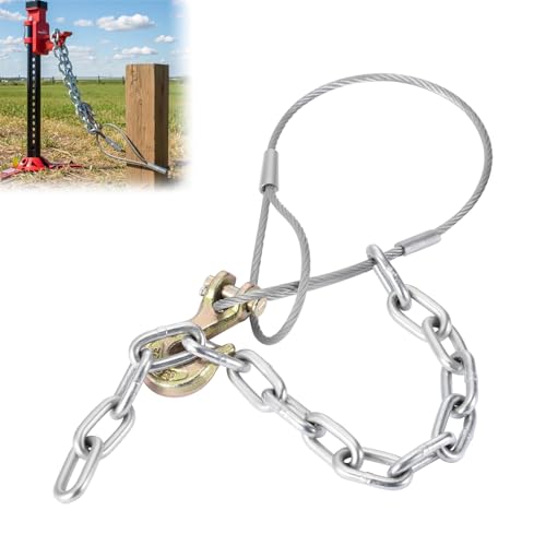 Fence Post Remover Tool Heavy-Duty Galvanized Cable & Chain to Pull 4x4 Posts with a Farm Jack Works as a Fence Post Puller Stump Puller Tree Puller for DIY & Farm Use
