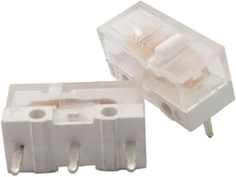 2Pcs HUANO Transparent White Mouse Micro Switch Micro Button Mouse Microswitch 80 Million Life 3 Pin 70g 0.74N 80 Million Clicks