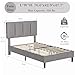 VECELO Twin Size Bed Frame with Upholstered Headboard, Heavy-Duty Bedframe with Wooden Slats & Steel Framework, Easy Assembly, Dark Grey