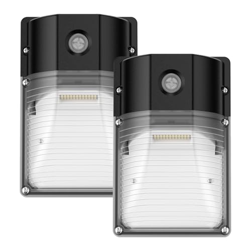 30W LED Wall Pack Light with Dusk to Dawn Sensor, 3600LM, 5000K Daylight, 120Vac Led Porch Lights, IP65 Waterproof Outdoor Security Lighting for Garage Warehouse Garden, ETL Certified, 2 Pack by JC-LGL - Used condition - CA$41.99