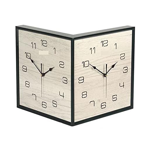 Horloge murale double face silencieuse bois pour intérieur