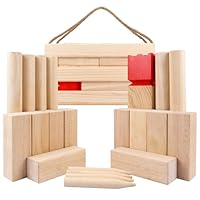 Kubb Toss Game Backyard Size Kubb Tossing Yard Game Set with Wooden Carrying Case/Crate - Outdoor Tossing Game for Kids & Adults