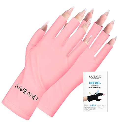 [Saviland] �l�C���p U V �J�b�g - UPF80+ �}�j�L���A�p�n�C�e�N�v���t�F�b�V���i�� U V �ی��� �R UVA & UVB 999+ UV �O���[�u �W�F���l�C�������v�X�L���P�A�p �w�Ȃ���� ���O���Q������h���܂� (�s���N)