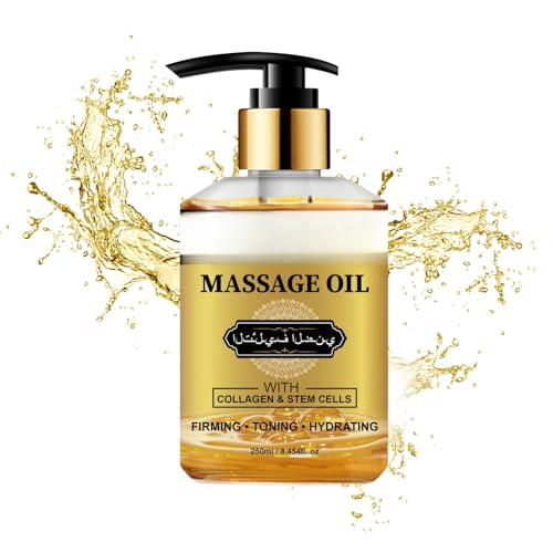 Firming Collagen Body Oi,Collagen Massage Oil for Face&Body–Firming,Toning&Hydrating Skin Care with Stem Cells,Non-glow remedy oil for Wrinkles Stretch Marks and Dry Skin Care For Women and Men,250ML