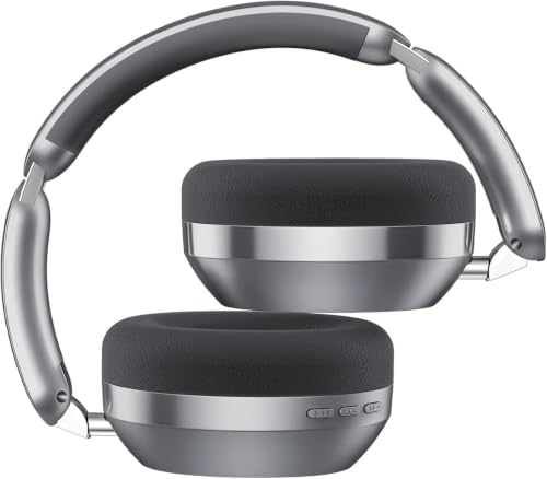 Image of Wentronic Y04 Bluetooth Headphones Active Noise Cancelling Wireless Over Ear Headphones Foldable High Sound Quality Headphones with Soft Ear Cushion for Travel - Grey
