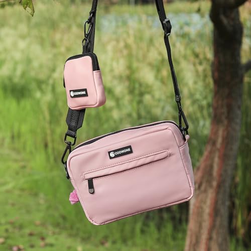 wasserdichte Leckerlibeutel für Hunde, Dog Walking Bag, integrierter Kotbeutelspender, verstellbare Umhängetasche (Pink)