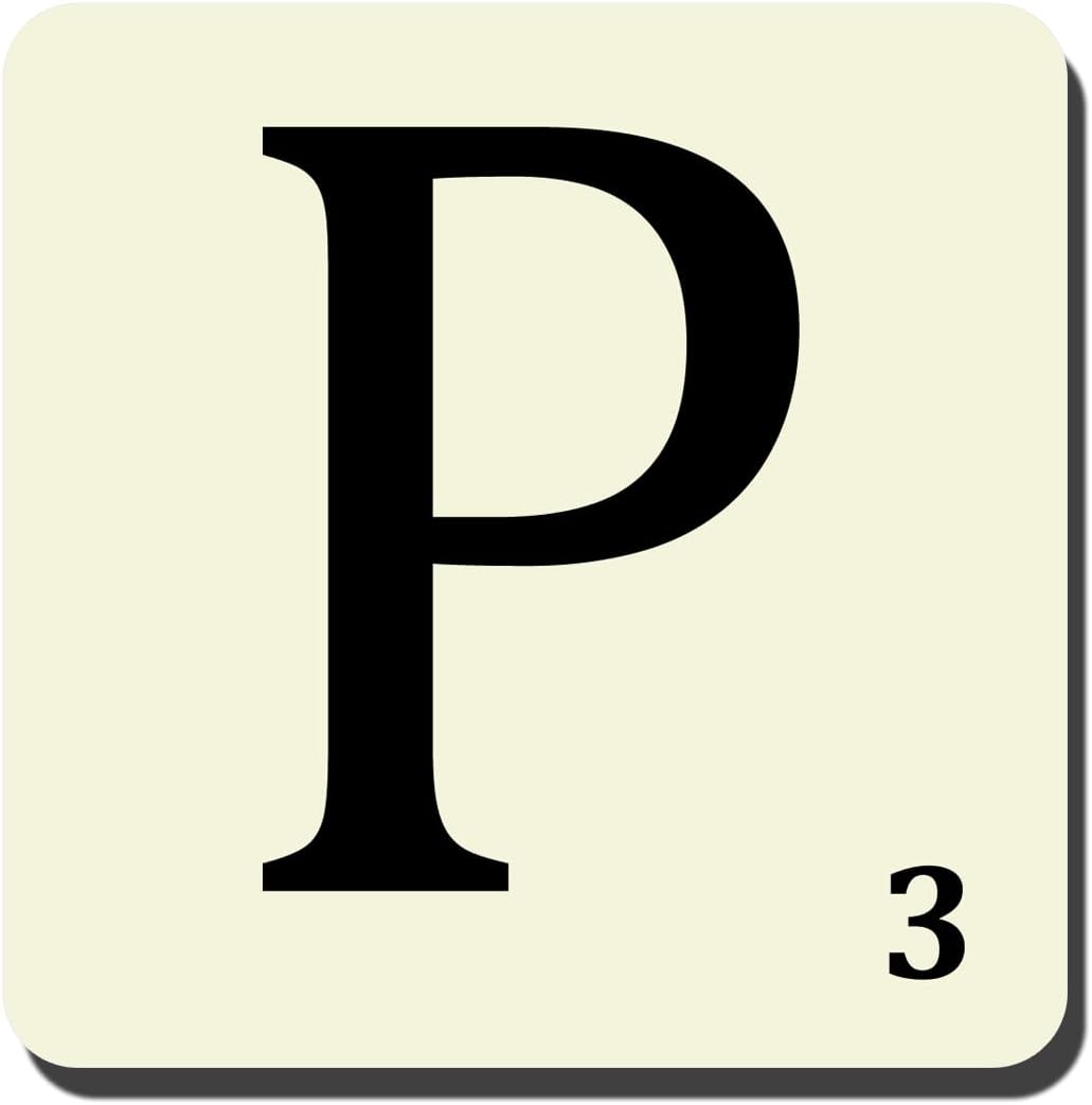 DigiPrint GraphicsAlphabet Coasters - Letter P | 90mm x 90mm MDF Coaster | Made in the UK | (COASTER016)