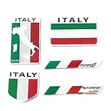  wwzEITpV Styling Italia Bandera de la Etiqueta de aleación de Aluminio Creativa Etiqueta engomada del Coche para el vehículo de la Motocicleta 5 Piezas de Italia Bandera de Italia Sticker
