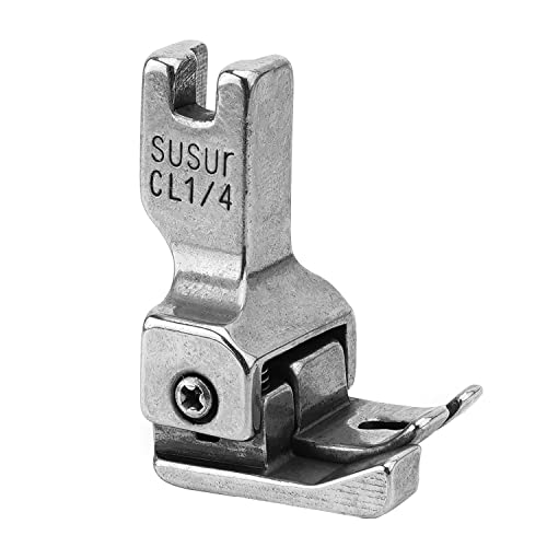 Image of Othmro 1Pcs Industrial Sewing Machines CL Left Side Edge Guide Compensating Presser Foot Metal Presser Feet Sewing Presser Foot 1 /4inch for Replacement Accessories Silver