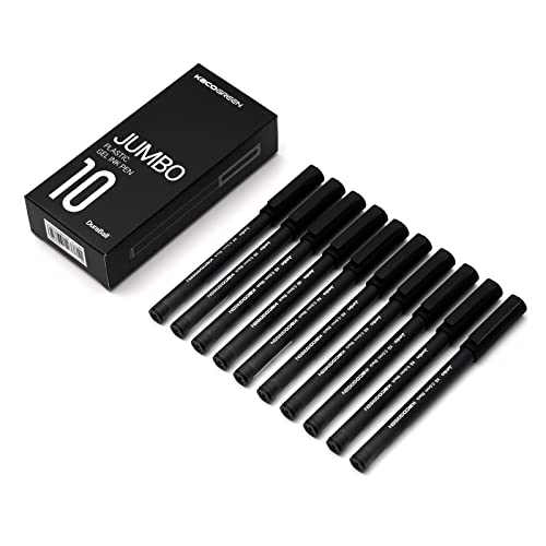 Kaco 0.5Mm Gel Ink Pens (10 Pieces Black - Jumbo) #TOP4