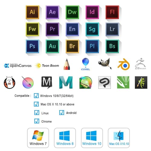 Image of UGEE Drawing Tablet Graphics, M708 V2 Upgrade PC&Computer&Android Device,10x6 Inch Ultra Thin Large Graphic for PC, Pad with 8 Hot Keys Upgrade 16384 Level Battery-Free Stylus for Unleash Creativity
