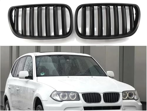 Calandre double pont noir mat pour BMW X3 E83 LCI 2007-2010