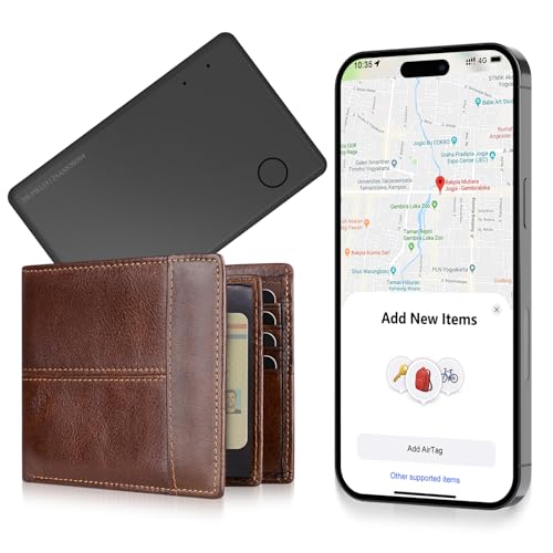 Air Tag Karte Wallet Tracker Karte,1,6mm dünn,drahtlose Aufladung Smart Bluetooth Tag wasserdicht Item Tracker Finder,kompatibel mit Apple Find My (nur iOS),für Koffer,Taschen,Pässe,Gepäck