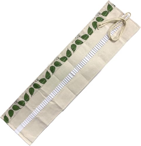 Image of Canvas Pencil Wrap Case, 72 Holes Colored Pencil Roll Holder Storage Pouch for Office (72 Holes, Green 2)