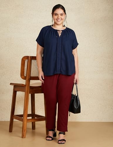 Image of Amazon Brand - Myx Women Cotton Rich Slim Pants (Available in Plus Sizes)