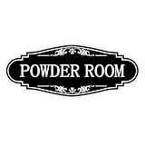Powder Room Sign Sticker for Business and Home，Self-Adhesive Cute Powder Room Door Decor，Waterproof Guest Bathroom Decals for House，Office，Shop