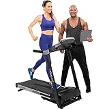Miweba Sports elektrisches Laufband HT1000 | 3,5 PS - 16 Km/h - Incline 6% - Traglast 120 Kg - Klappbar - 12+4 Laufprogramme - Smartphone Tablet Halterung - Große Lauffläche (Schwarz)