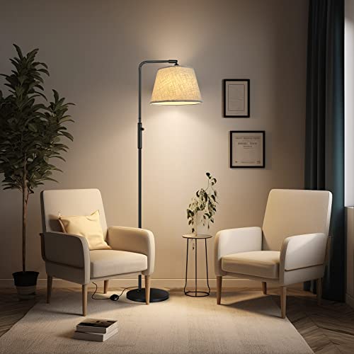 Yicenscoltd Lampe sur Pied pour Salon - 3 Températures de Couleur Dimmable (3000K-6500K), angle d'éclairage ajustable et interrupteur au pied, lampe de lecture 170cm pour chambre et bureau, LED 10W – vue 6