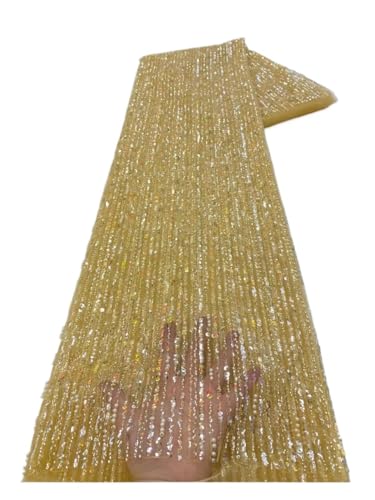 Tissu de coton et dentelle perlée à rayures verticales pour robe de mariée 5 yards