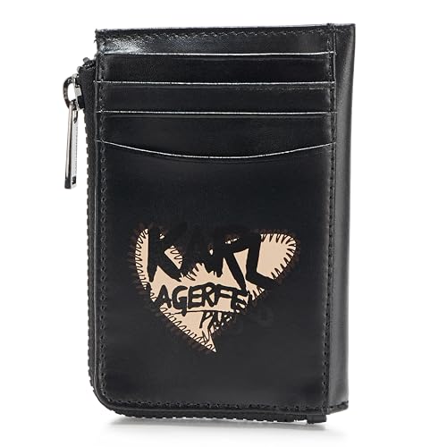 Karl Lagerfeld Paris Men's Leather Multi Card Holder, Black, One Size