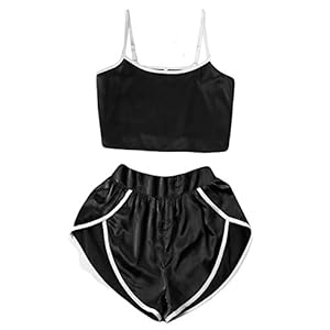 Jurk Lingerie Pajamas Women Black Cute Sleepwear Girl Fashion Loose Lingerie Set Sexy Shorts (Black, M)